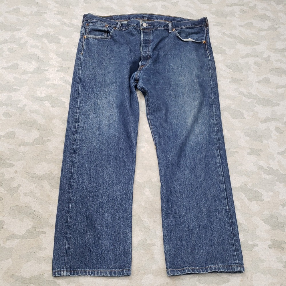 Levi's 501 Jeans Mens 42x30 Blue‎ Denim Dark Wash Straight Leg Button Fly
